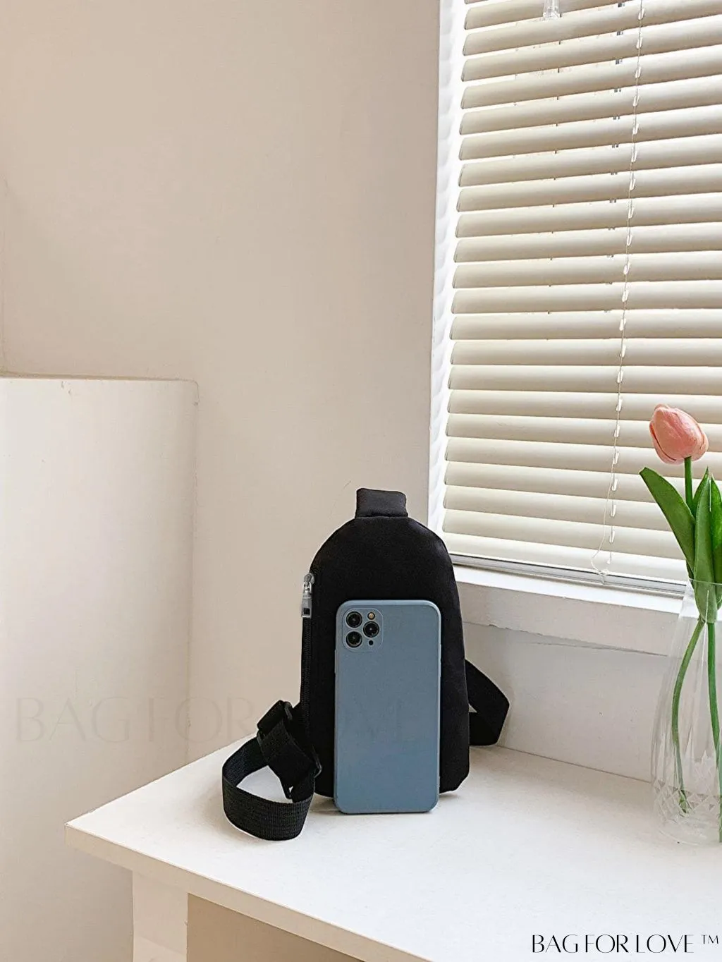 BagForLove - Waterproof Nylon Sports Bag with Korean-Style Waist Belt and Crossbody Design