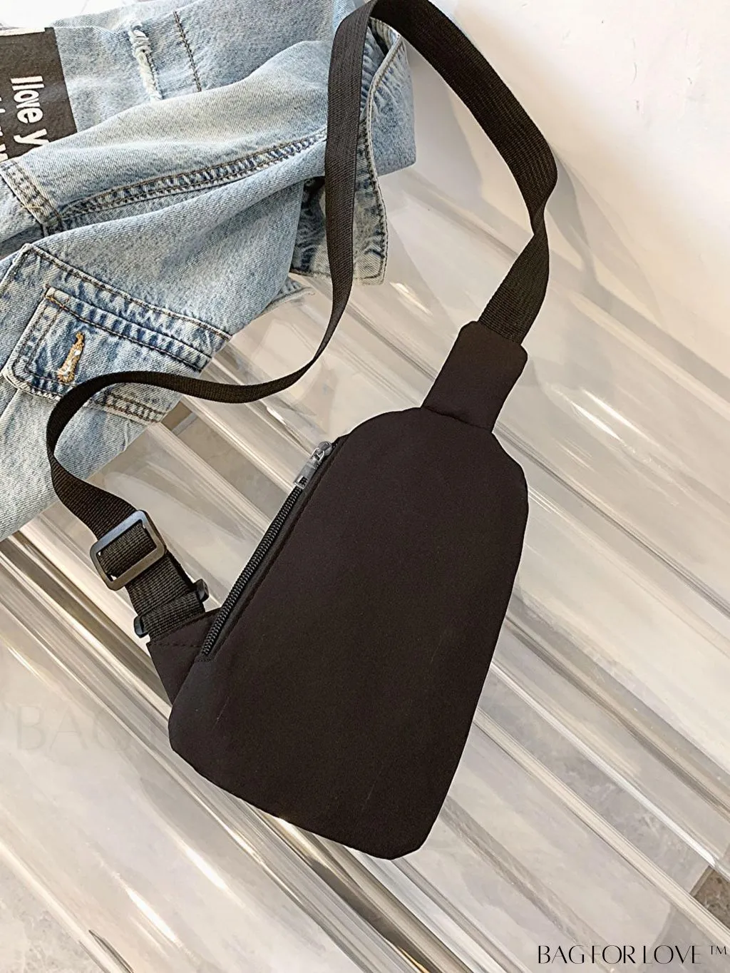BagForLove - Waterproof Nylon Sports Bag with Korean-Style Waist Belt and Crossbody Design