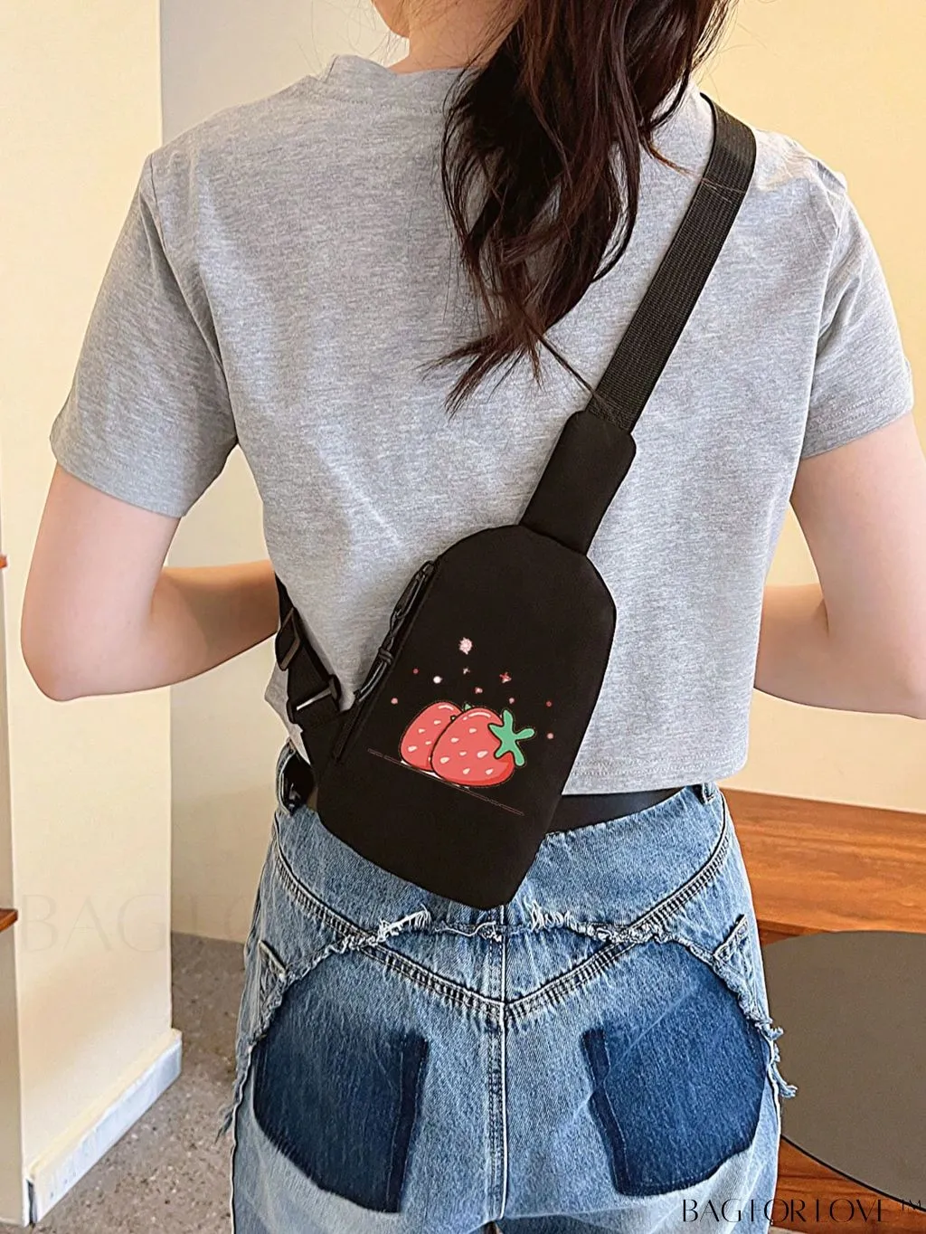 BagForLove - Waterproof Nylon Sports Bag with Korean-Style Waist Belt and Crossbody Design