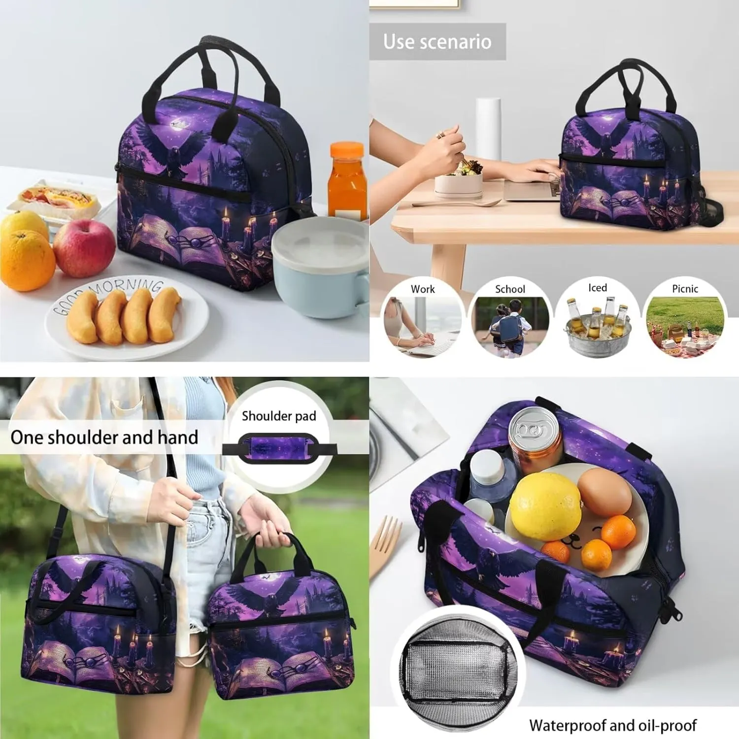 Bald Eagle Backpack for Girls Boys Elementary School Bookbag with Lunch Box Pencil Case and Bookmark Trendy Sturdy 4 in 1 Set School Baak Pack for 4th Grade Students