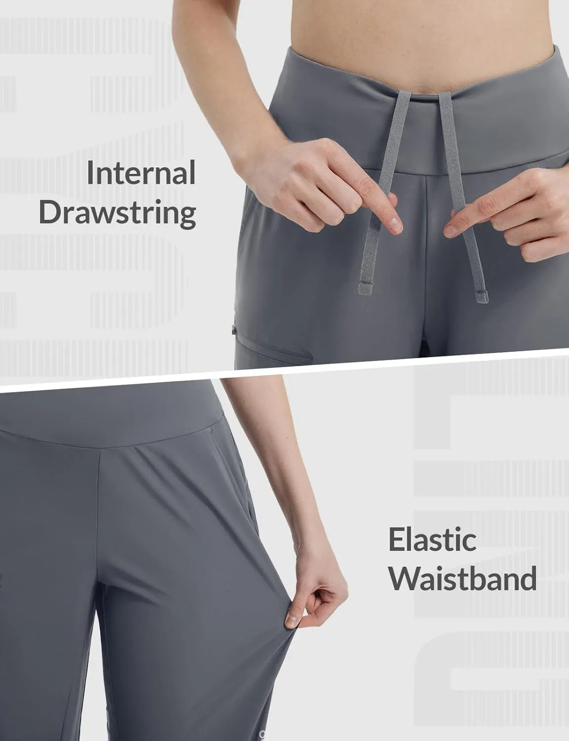 baleaf Women's 14'' Long Shorts Knee Length Capris Quick Dry Lightweight Cargo Hiking Cycling Zipper Pockets UPF 50 