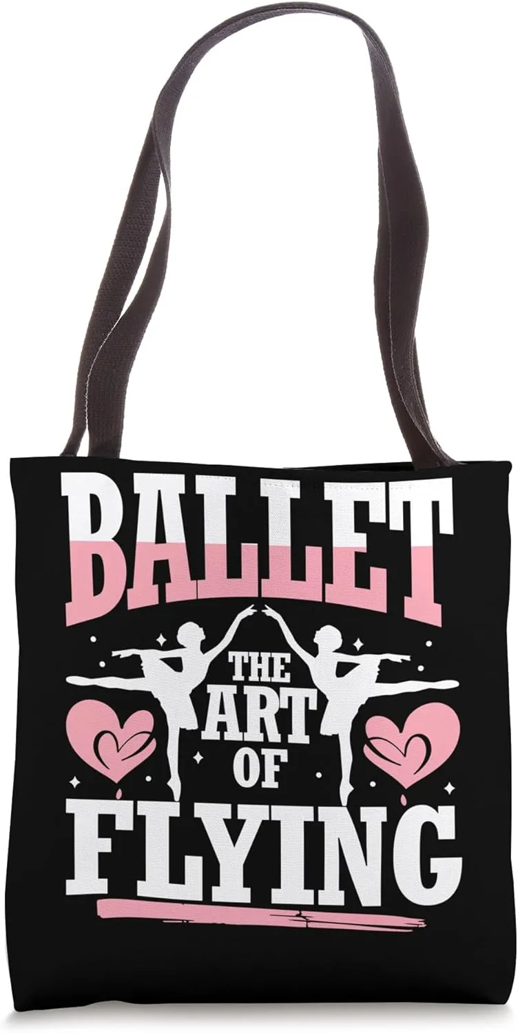 Ballet Ballerina Dancing Pointe Shoes Pirouette Women Kids Tote Bag
