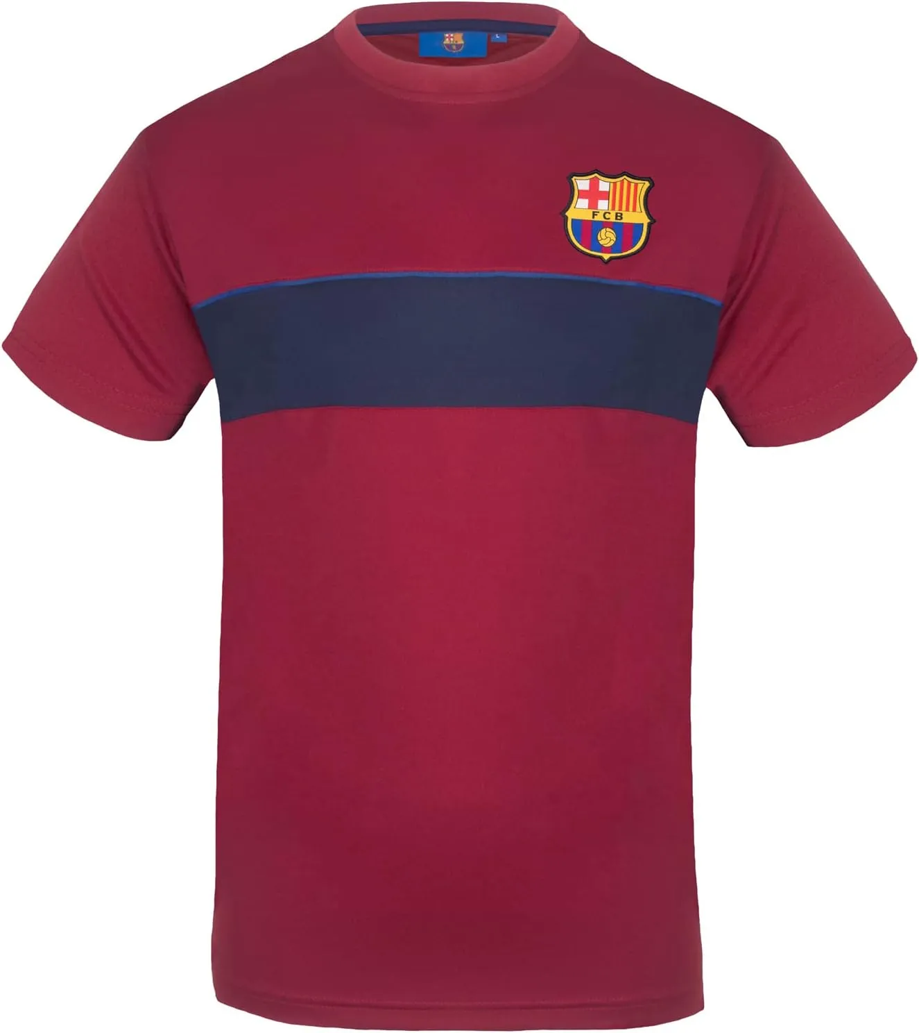 Barcelona FC Official Soccer Gift Mens Poly Training Kit T-Shirt