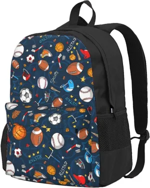 Baseball Basketball Football Hockey Print Storage Bag, Shoulder Bag, Leisure Bag, Large Capacity Leisure Travel Shoulder Bag