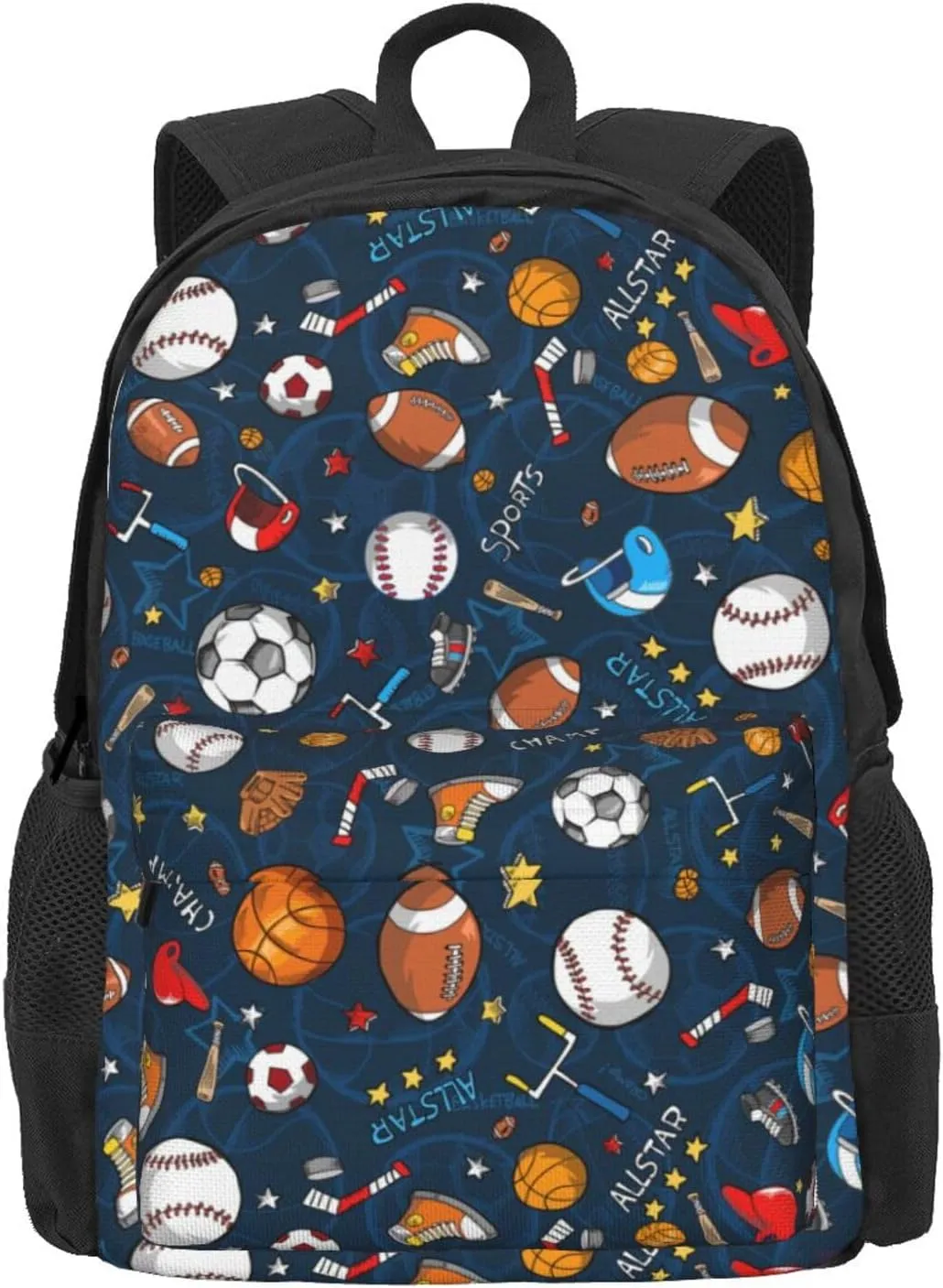 Baseball Basketball Football Hockey Print Storage Bag, Shoulder Bag, Leisure Bag, Large Capacity Leisure Travel Shoulder Bag