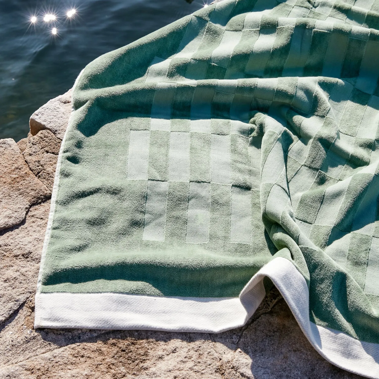 basil bangs | beach towel | sage - LC