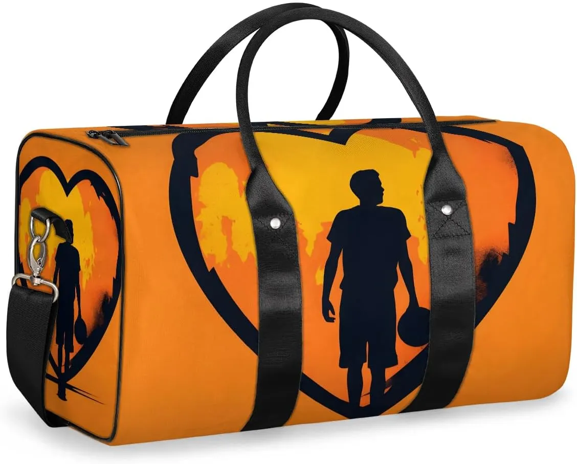 Basketball player playing basketball Travel Duffel Bag for Women Men Waterproof Foldable Overnight Weekender Bag Large Capacity Sports Gym Bag