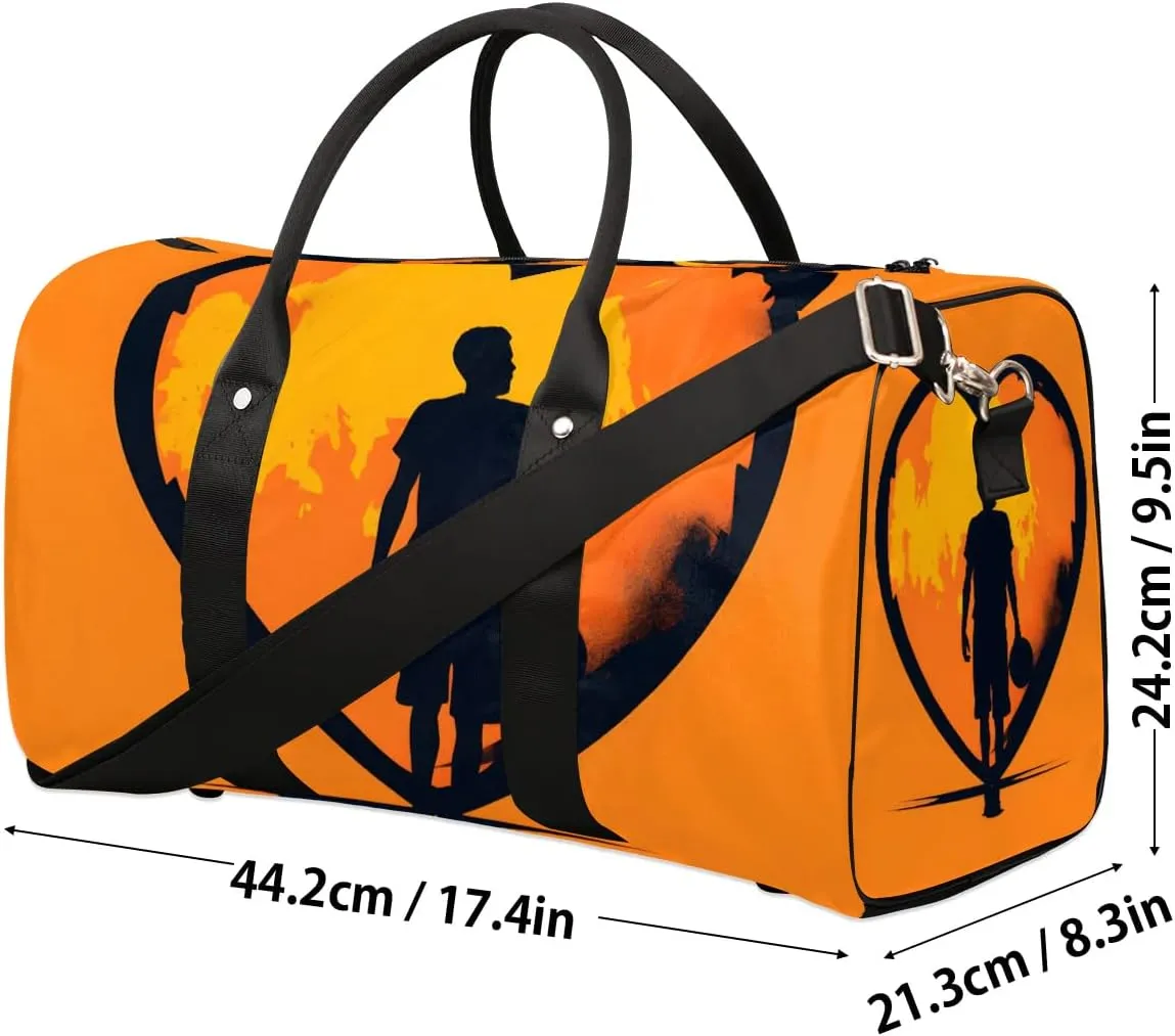 Basketball player playing basketball Travel Duffel Bag for Women Men Waterproof Foldable Overnight Weekender Bag Large Capacity Sports Gym Bag