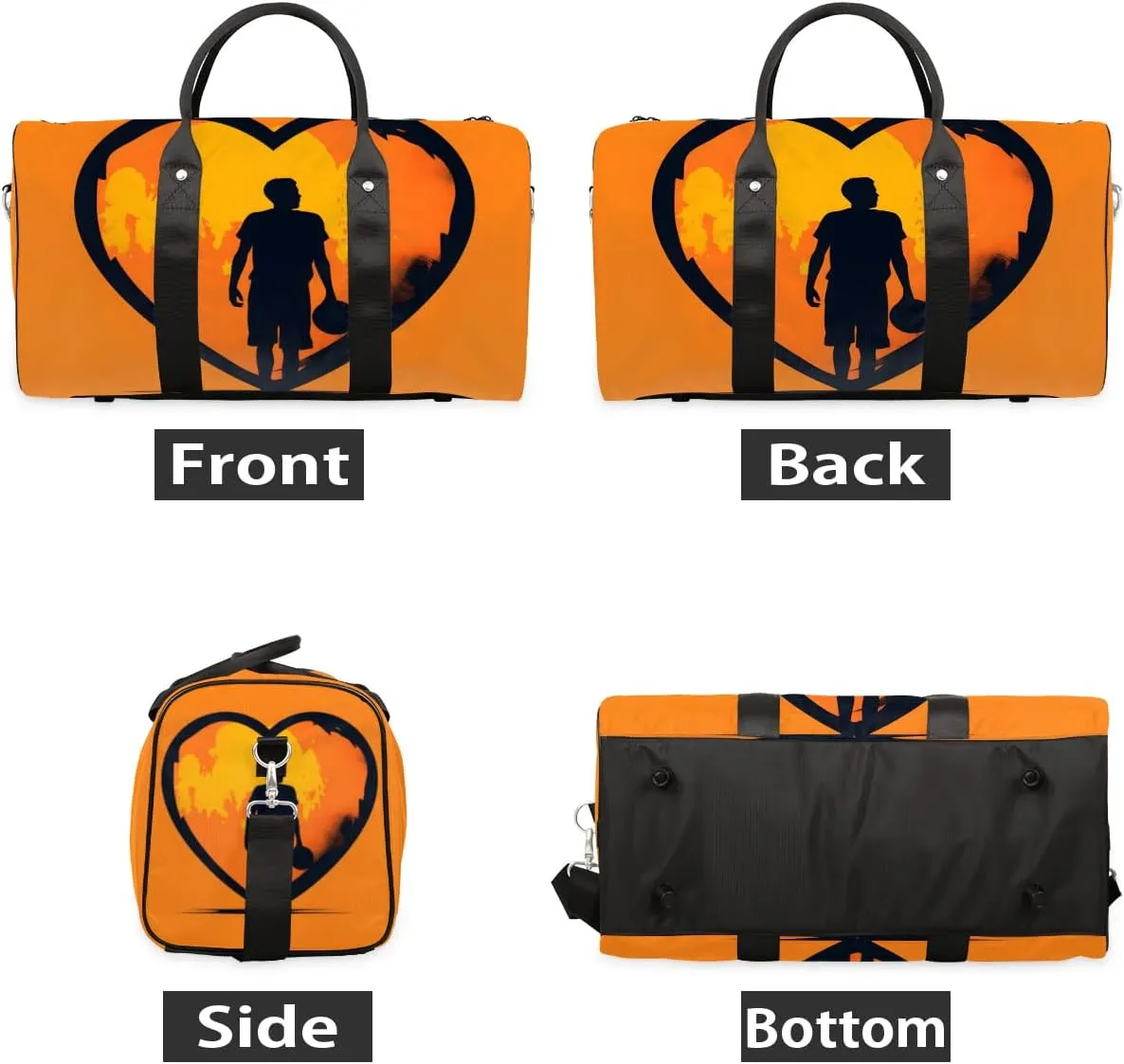 Basketball player playing basketball Travel Duffel Bag for Women Men Waterproof Foldable Overnight Weekender Bag Large Capacity Sports Gym Bag