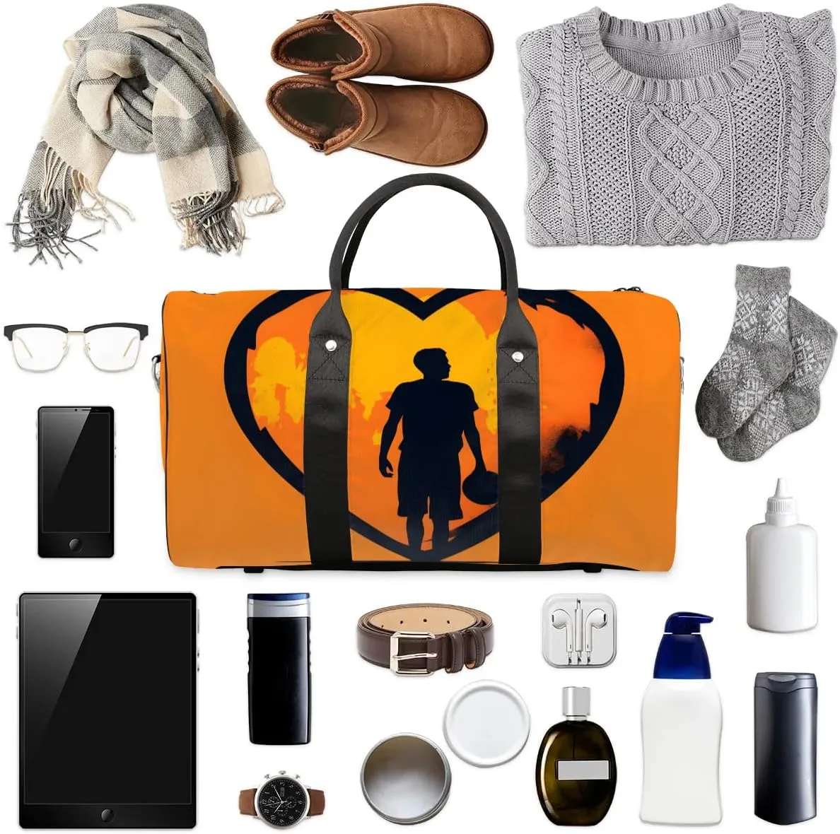 Basketball player playing basketball Travel Duffel Bag for Women Men Waterproof Foldable Overnight Weekender Bag Large Capacity Sports Gym Bag