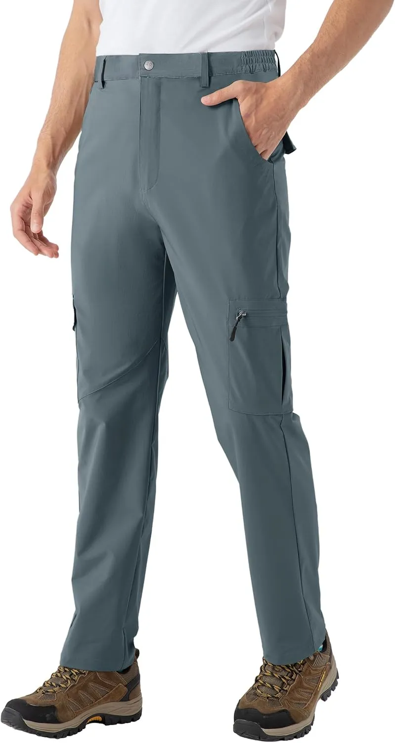 BASUDAM Men's Cargo Hiking Pants Quick Dry Lightweight Stretch Water Resistant Summer Outdoor Work Travel with Pockets
