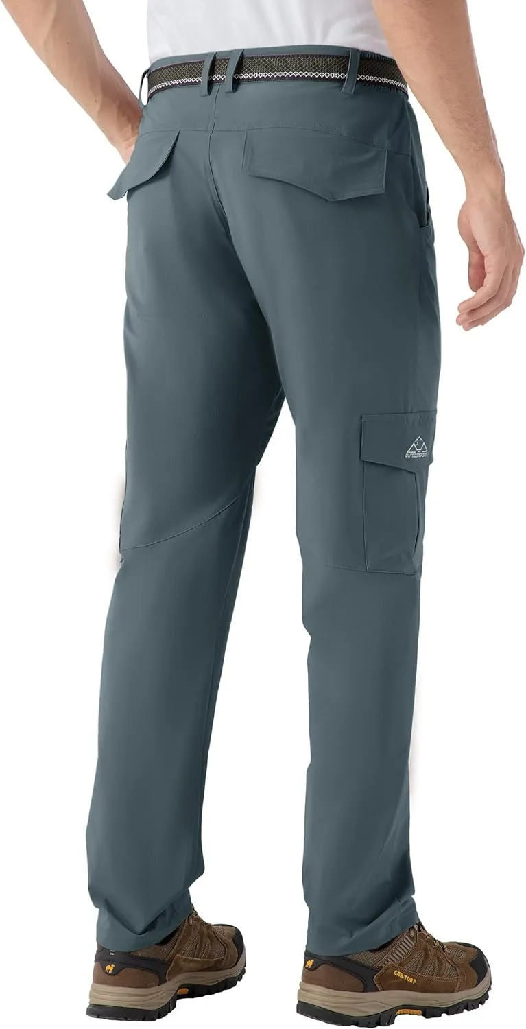 BASUDAM Men's Cargo Hiking Pants Quick Dry Lightweight Stretch Water Resistant Summer Outdoor Work Travel with Pockets