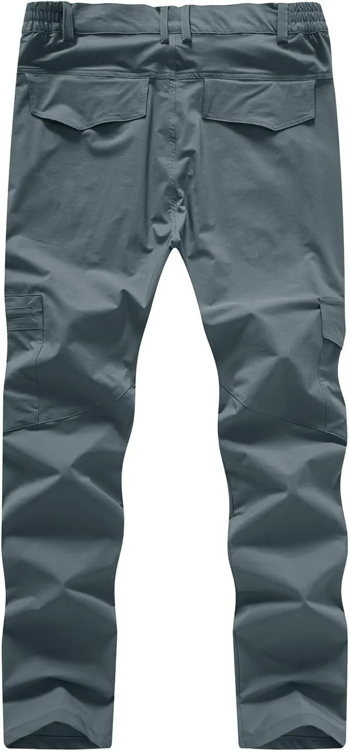BASUDAM Men's Cargo Hiking Pants Quick Dry Lightweight Stretch Water Resistant Summer Outdoor Work Travel with Pockets