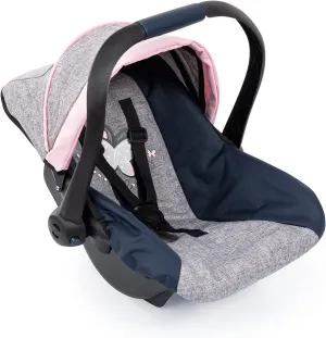 Bayer Design Dolls: Car Seat - Grey, Blue, Pink Butterfly - Fits Dolls Up to 18' Kids Pretend Play, Safety Belt, Sun Canopy, Accessory for -Plush Toys -Stuffed Animals & Dolls, Ages 3 