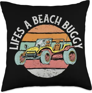 Beach Buggy Retro Design Summer Theme Throw Pillow