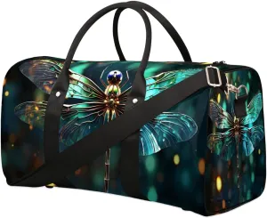 Beautiful Dragonfly Travel Duffel Bag for Women Men Waterproof Foldable Overnight Weekender Bag Large Capacity Sports Gym Bag