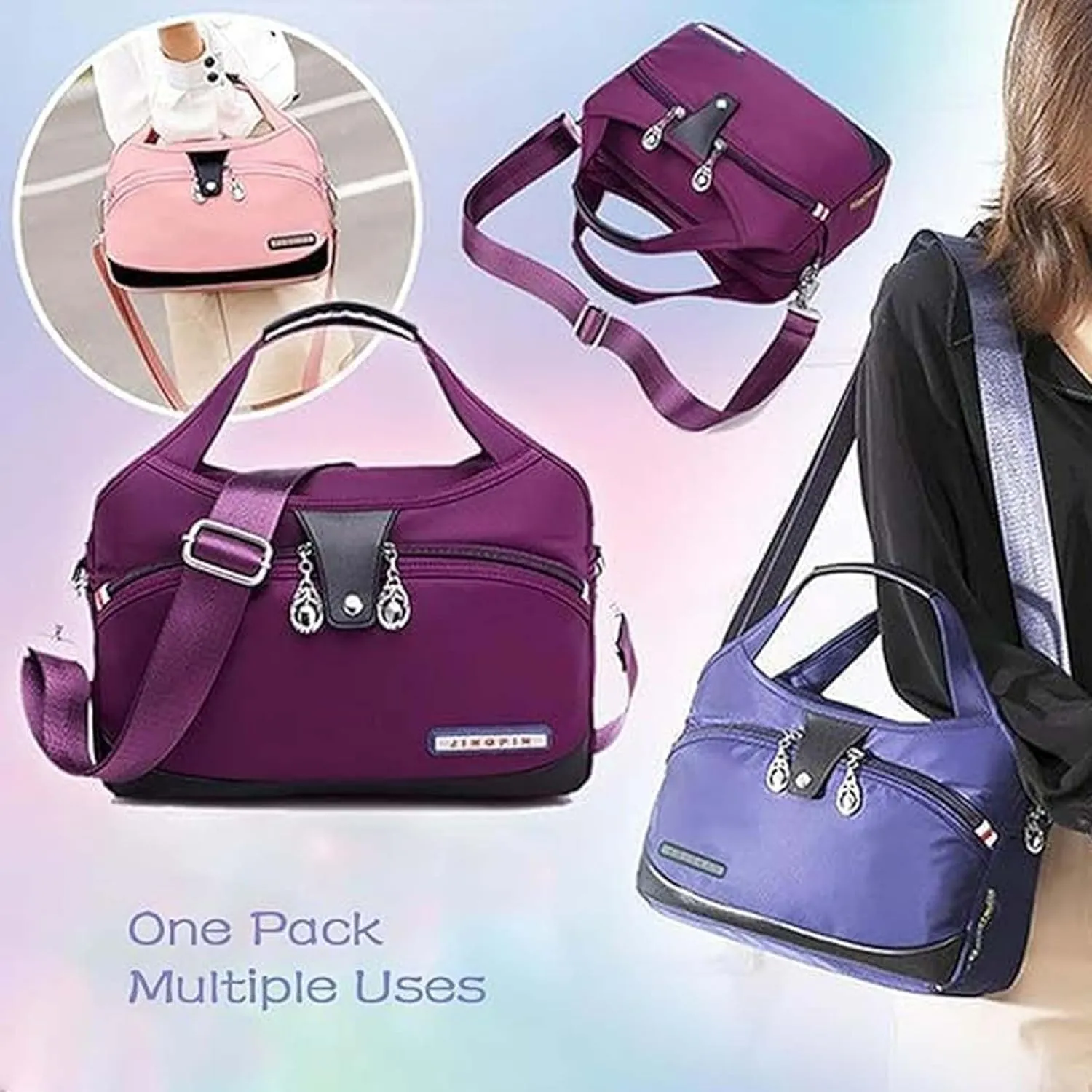 Beautifuldeer Anti Theft Handbag, Beautiful Deer Anti Theft Bag, Large Capacity Waterproof Nylon Handbag