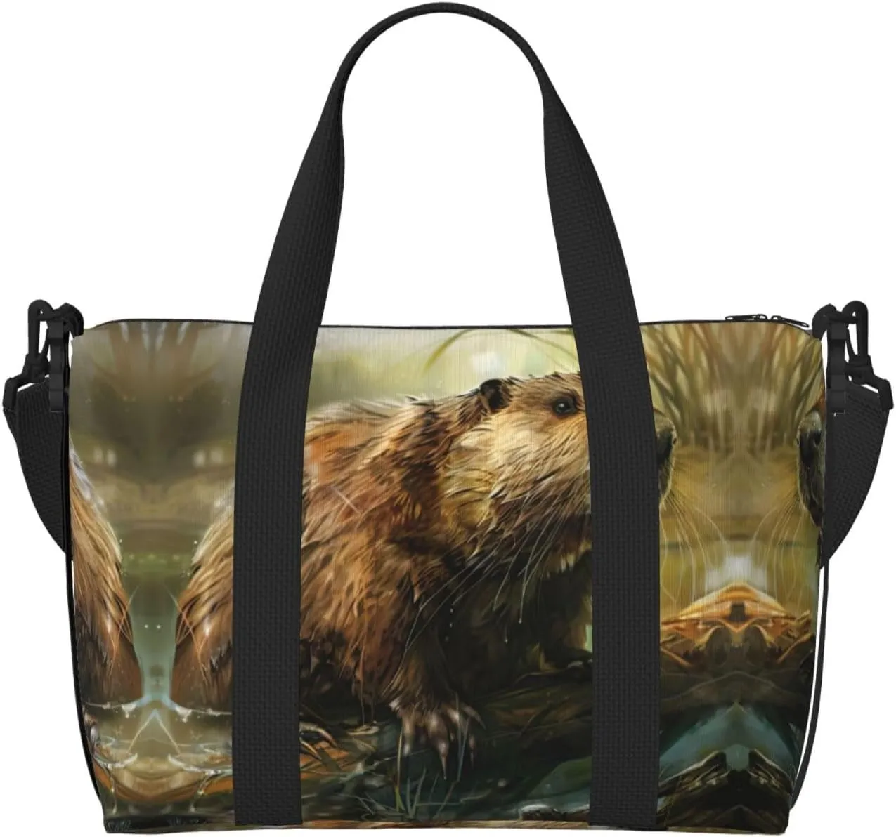 Beaver Print Versatile Gym Sports Bag,Companion For Your Journeys And Fitness Routines