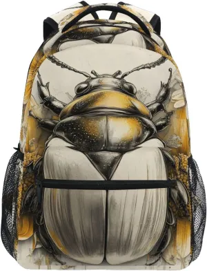 Beetle Flower Backpack Daypack Shoulder Bag Book Bag Lightweight Back Pack 11.4 ×16 Inches