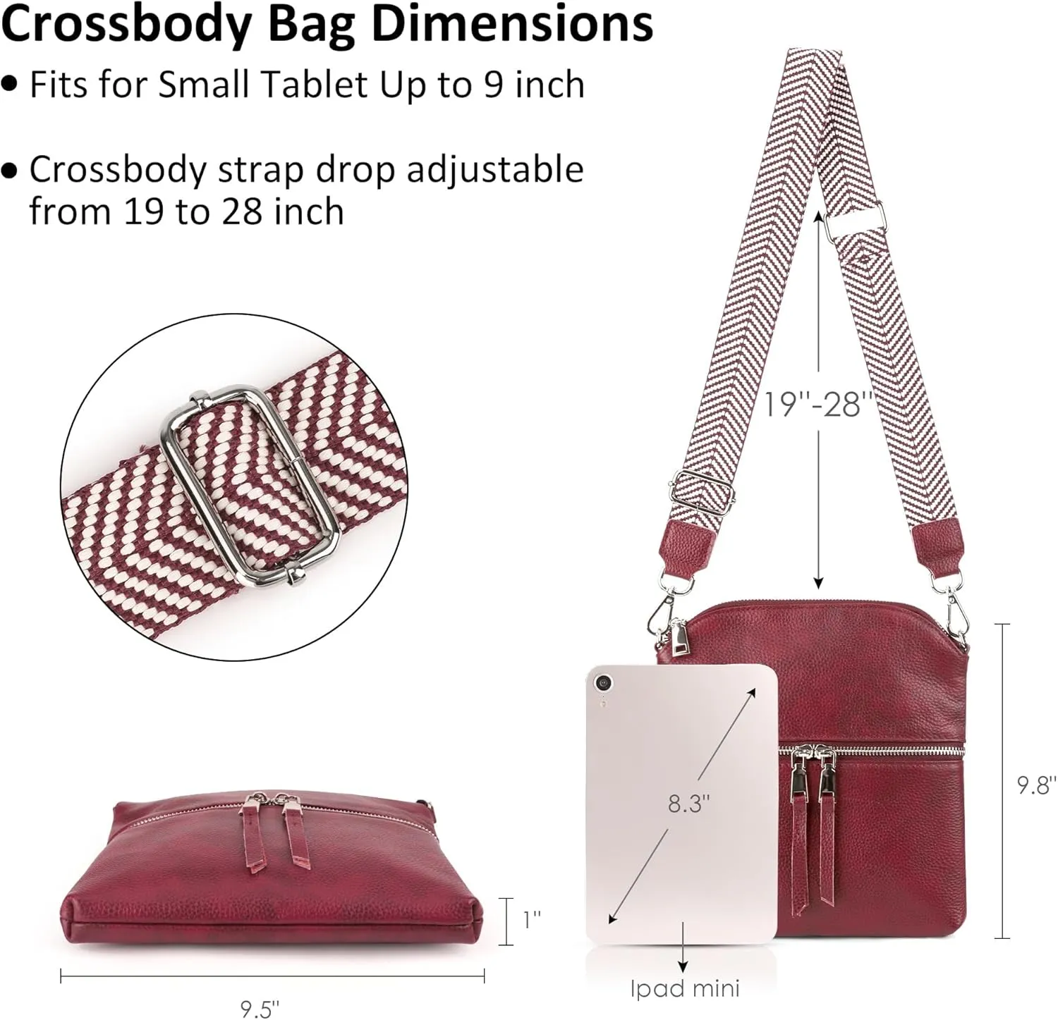 befen Genuine Leather Small Crossbody Purses for Women Travel Cross Body Bags Lightweight with Adjustable Shoulder Strap