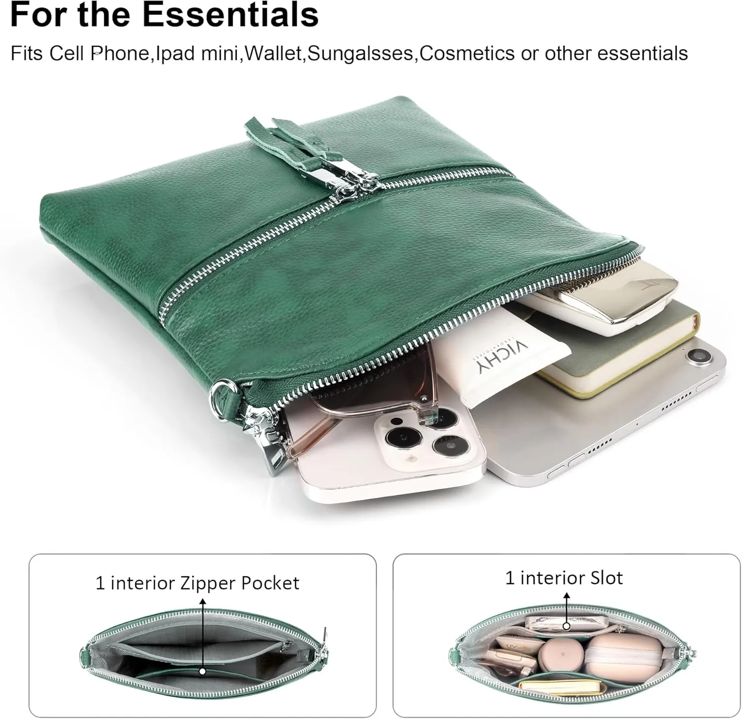 befen Genuine Leather Small Crossbody Purses for Women Travel Cross Body Bags Lightweight with Adjustable Shoulder Strap