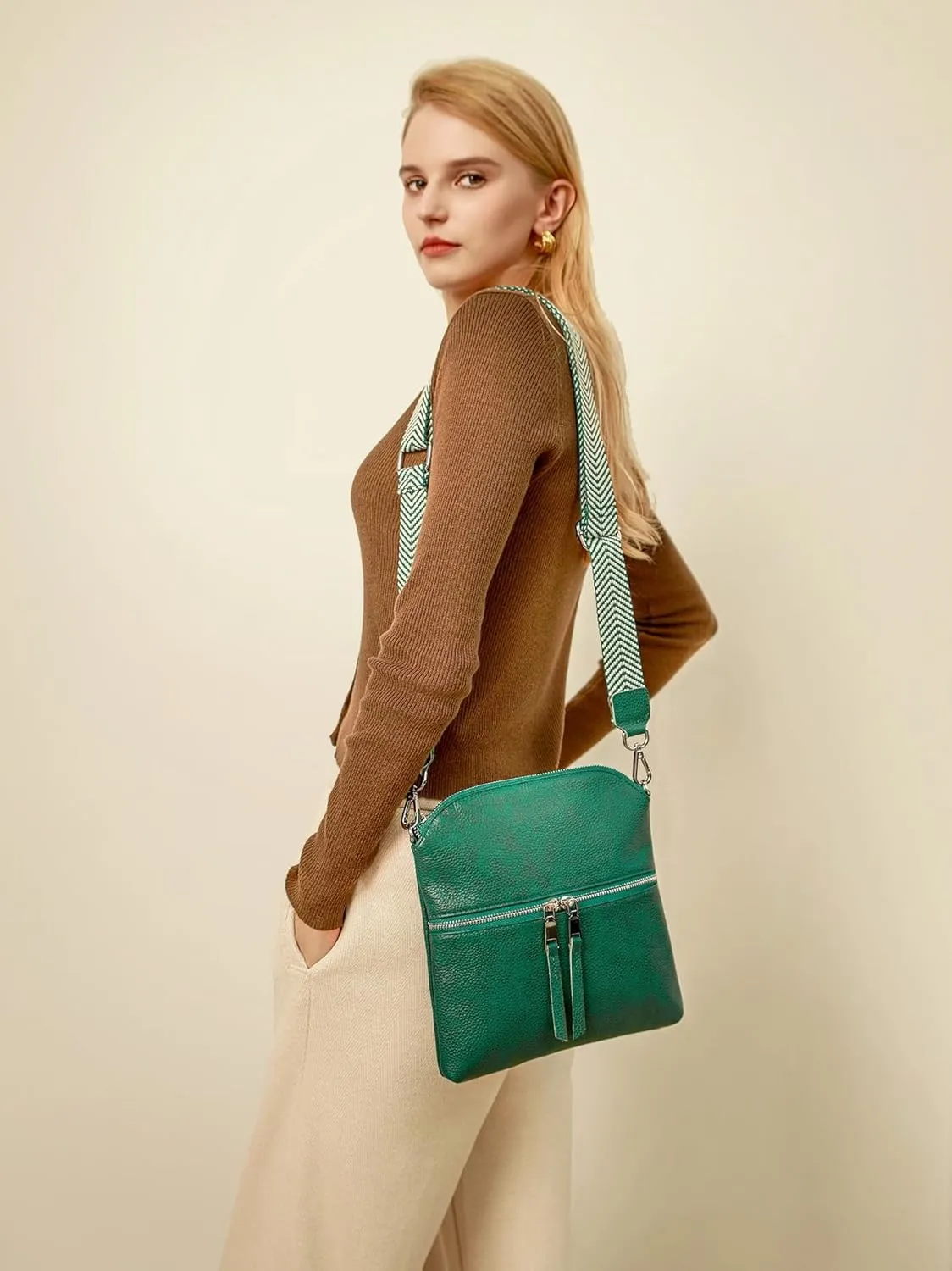 befen Genuine Leather Small Crossbody Purses for Women Travel Cross Body Bags Lightweight with Adjustable Shoulder Strap