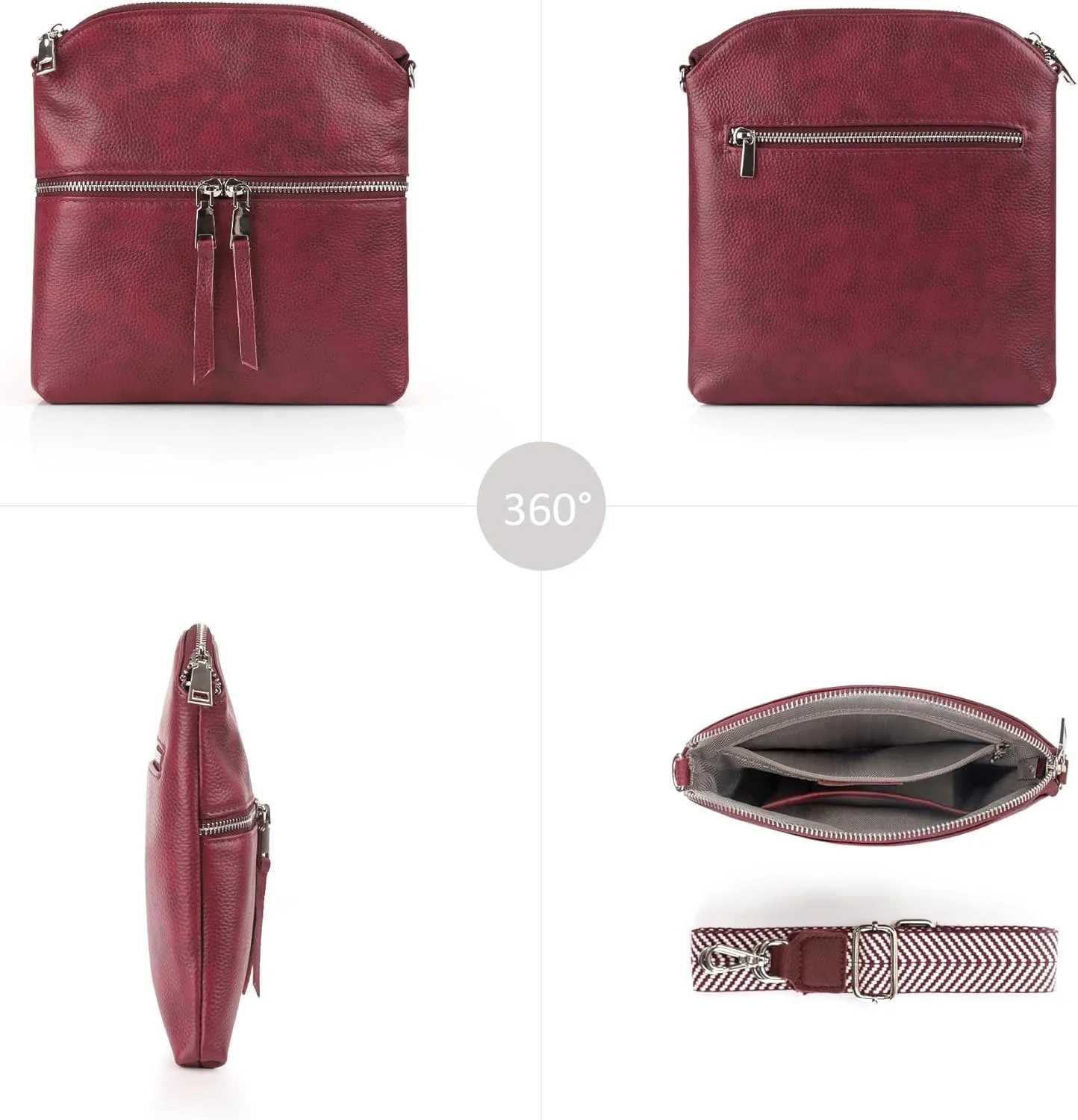 befen Genuine Leather Small Crossbody Purses for Women Travel Cross Body Bags Lightweight with Adjustable Shoulder Strap