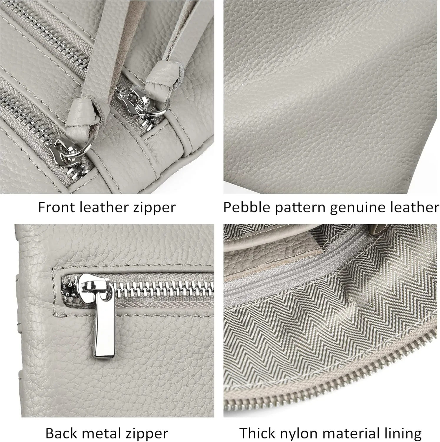 befen Small Genuine Leather Crossbody Purses for Women Trendy Travel Shoulder Handbags with Multiple Zipper Pockets