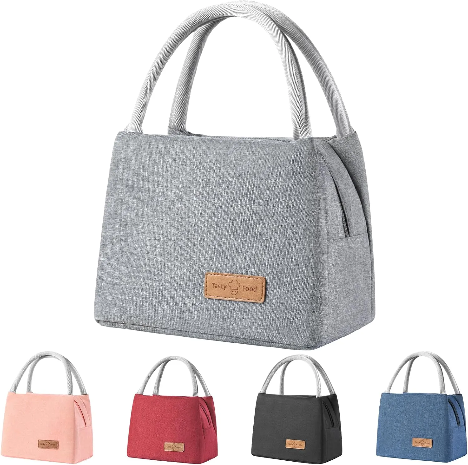 Bento Grey bag large thickened student lunch bag Oxford cloth one shoulder outdoor picnic thermal insulation bag