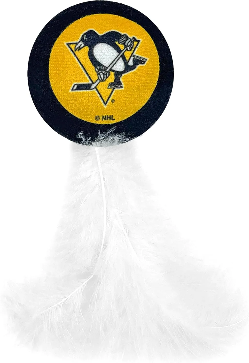 Best Plush CAT Toy NHL Pittsburgh Penguins Complete Set of 3 Piece Cat Toys Filled with Fresh Catnip. Includes: 1 Jersey Cat Toy, 1 Hockey Puck Cat Toy with Feathers & 1#1 Fan Cat Toy. with Team Logo