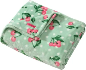 Betsey Johnson - Throw, Ultra-Soft Plush Blanket, Ideal for Couch, Bed, or Lounges (Cherry Dots Green, 50" x 70")