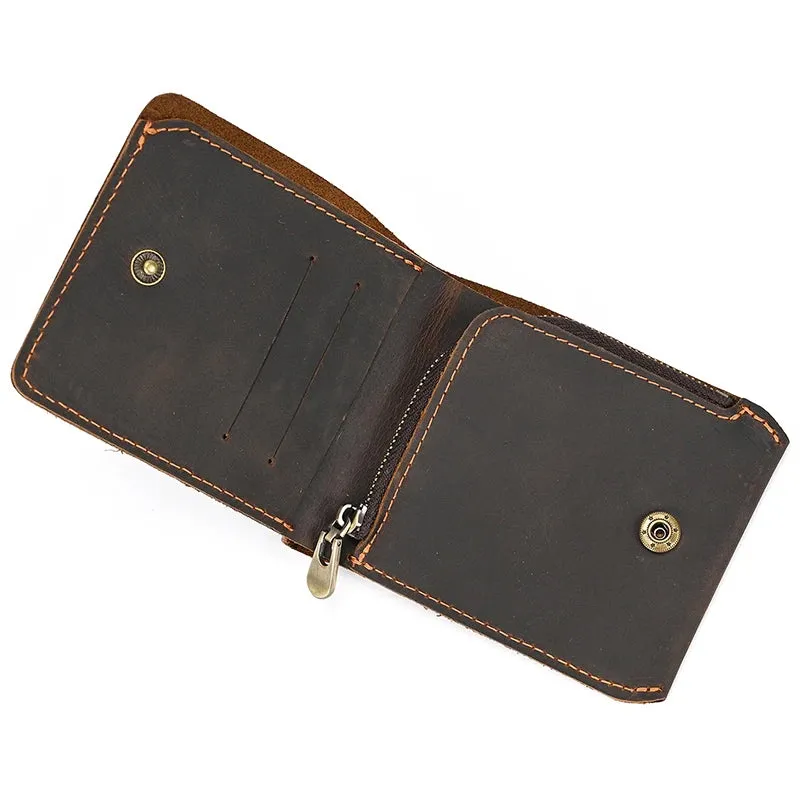 Bifold Genuine Leather Wallet Handcrafted Slim Ready-made