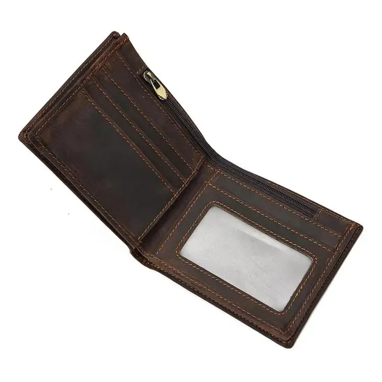 Bifold Genuine Leather Wallet Handcrafted Slim Ready-made