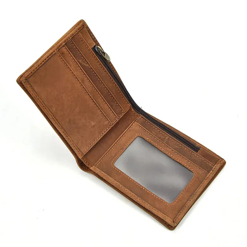 Bifold Genuine Leather Wallet Handcrafted Slim Ready-made