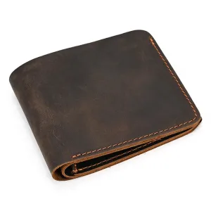 Bifold Genuine Leather Wallet Handcrafted Slim Ready-made