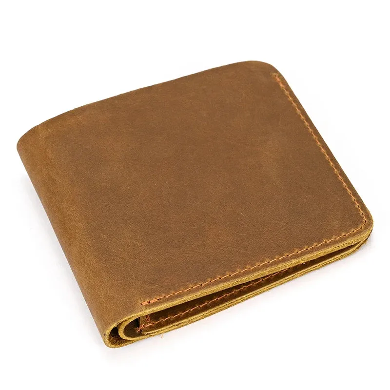 Bifold Genuine Leather Wallet Handcrafted Slim Ready-made