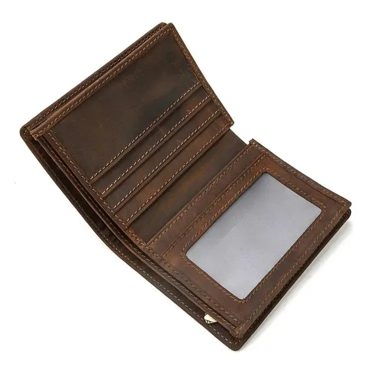 Bifold Genuine Leather Wallet Handcrafted Slim Ready-made
