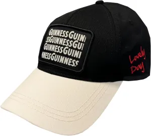 Black & Cream Woven Badge Baseball Cap, One Size
