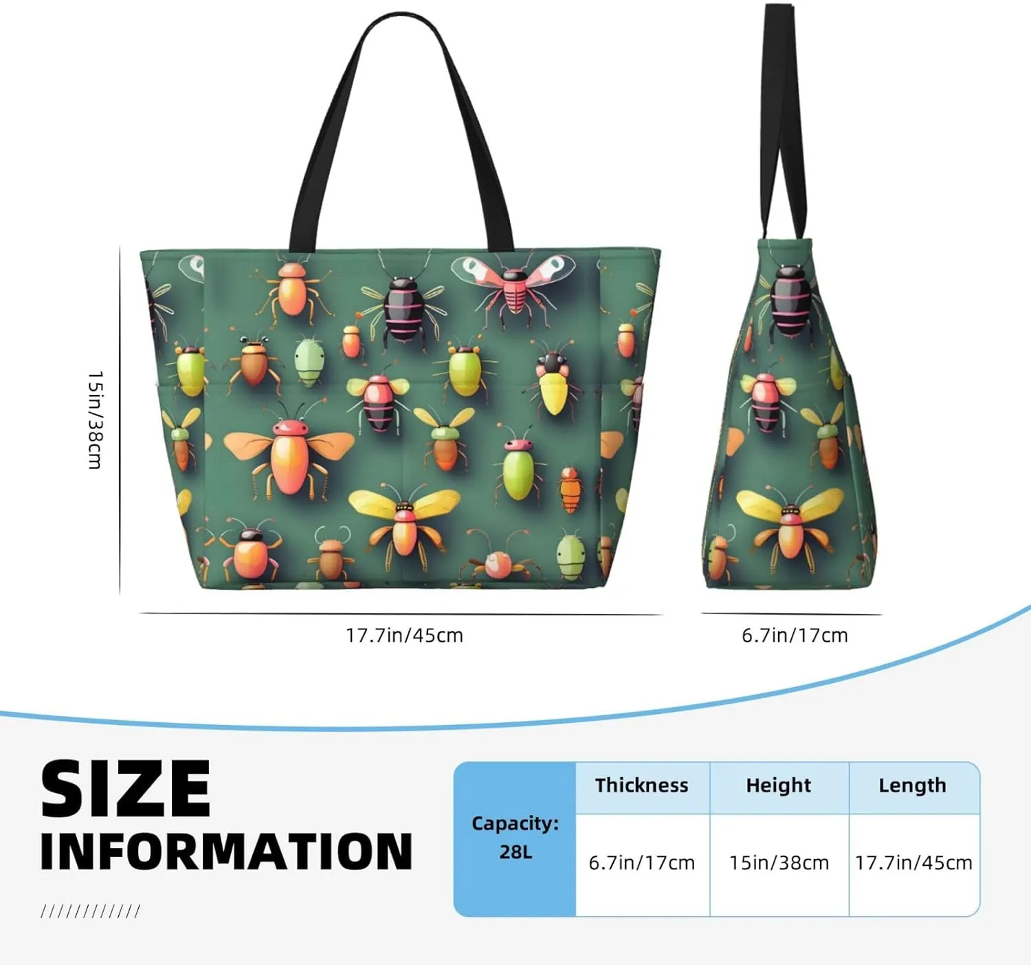 Black And White Lines Spacious Large Capacity Beach Travel Bag - Foldable Beach Bag Tote Bag With Zipper