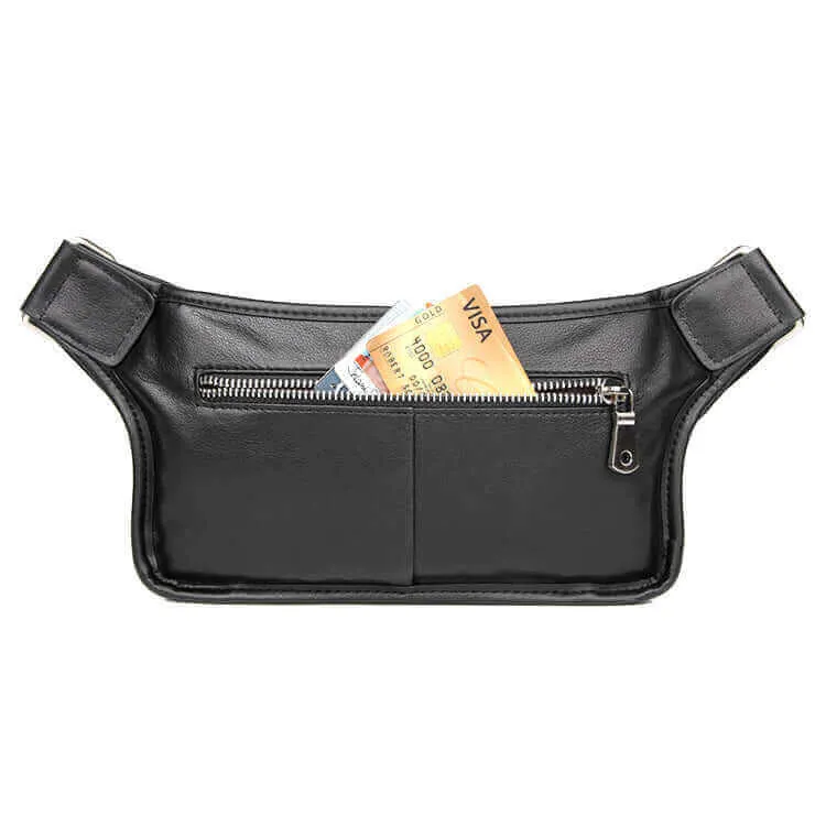 Black Leather Waist Bag | Multi-Functional Bum Bag NZ