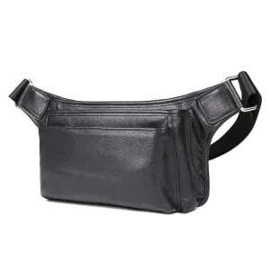 Black Leather Waist Bag | Multi-Functional Bum Bag NZ