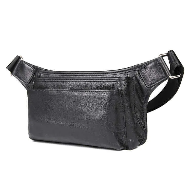Black Leather Waist Bag | Multi-Functional Bum Bag NZ