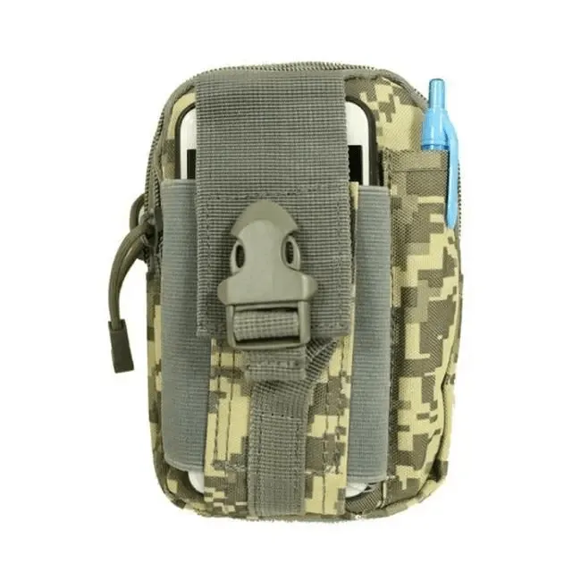 Black Tactical Pouch Belt Phone Holder Waist Bag Military Fanny Pack Classy Outdoor Travel Workout Sports Hands-Free Waist Bag For Running Outdoor Activities
