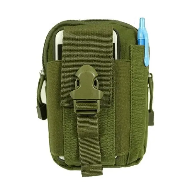 Black Tactical Pouch Belt Phone Holder Waist Bag Military Fanny Pack Classy Outdoor Travel Workout Sports Hands-Free Waist Bag For Running Outdoor Activities