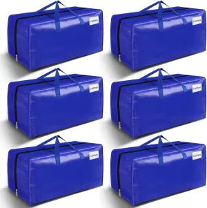 BlissTotes Moving Bags, Heavy Duty Moving Supplies & Storage Bags, Extra Large Packing Bags, Boxes with Tag Pockets, Collapsible Fold Flat Storage Totes, Alternative to Box and Bin, 93L, 6 Packs