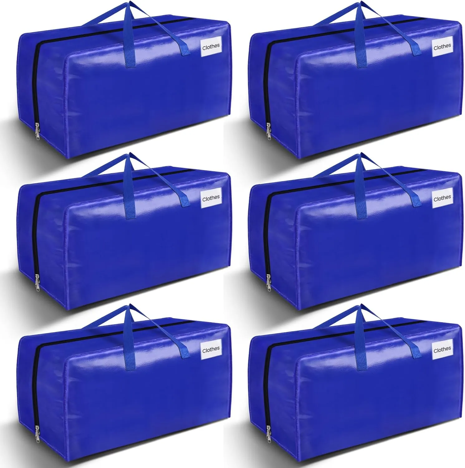 BlissTotes Moving Bags, Heavy Duty Moving Supplies & Storage Bags, Extra Large Packing Bags, Boxes with Tag Pockets, Collapsible Fold Flat Storage Totes, Alternative to Box and Bin, 93L, 6 Packs