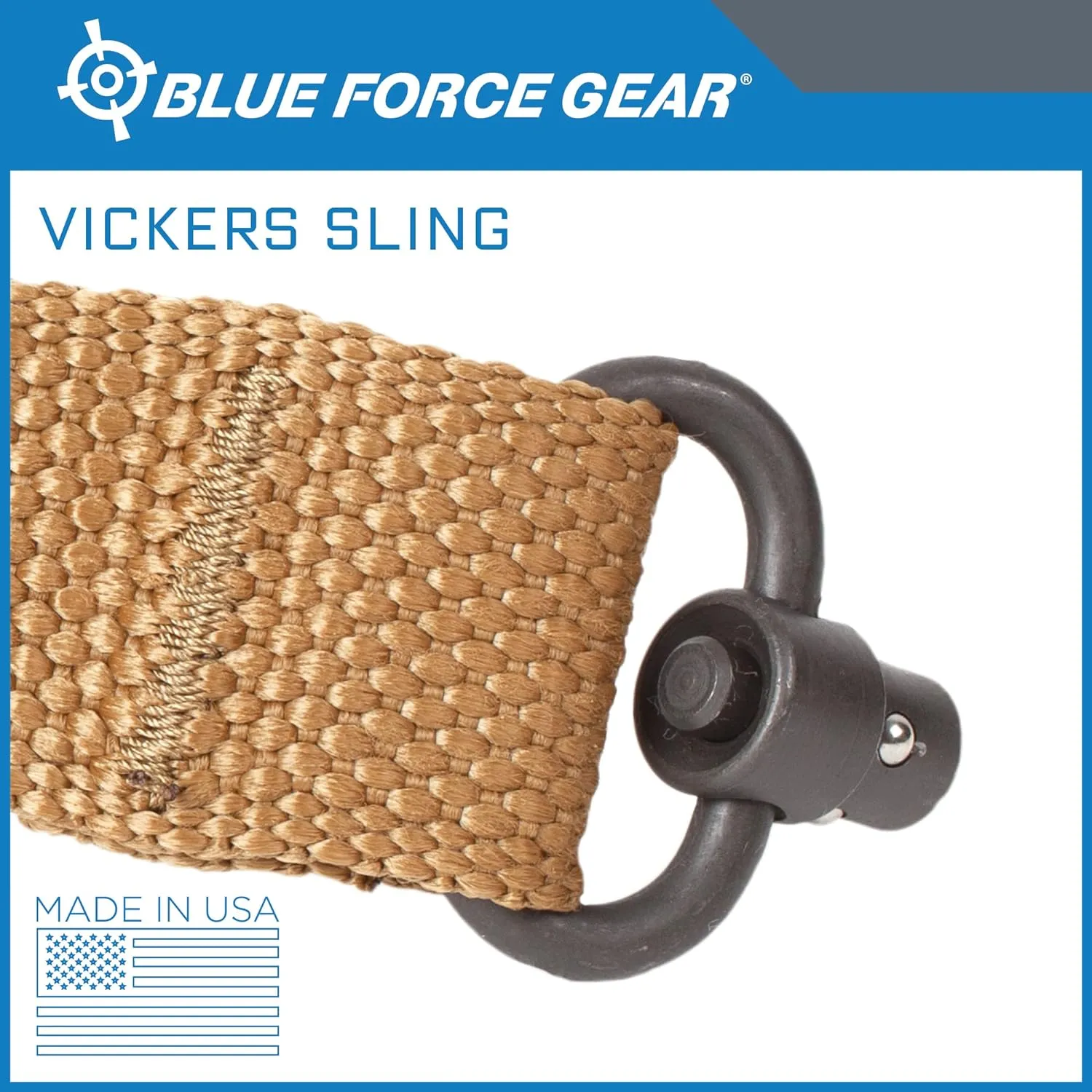 Blue Force Gear Vickers Push Button Sling | Adjusts for Carrying Positions | 2 Point Sling with QD Points | 36-62 inches