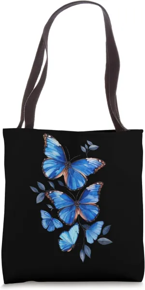 Blue Morpho Butterfly Swarm Lepidoptera Lover Entomologist Tote Bag