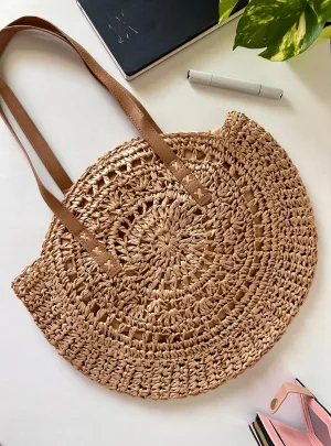 Bohemian round woven handbag