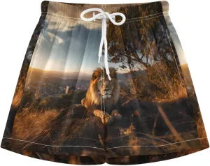 Bolaz Toddler Boys Swimwear Swim Trunks with Compression Liner 4T Lion Grasslands